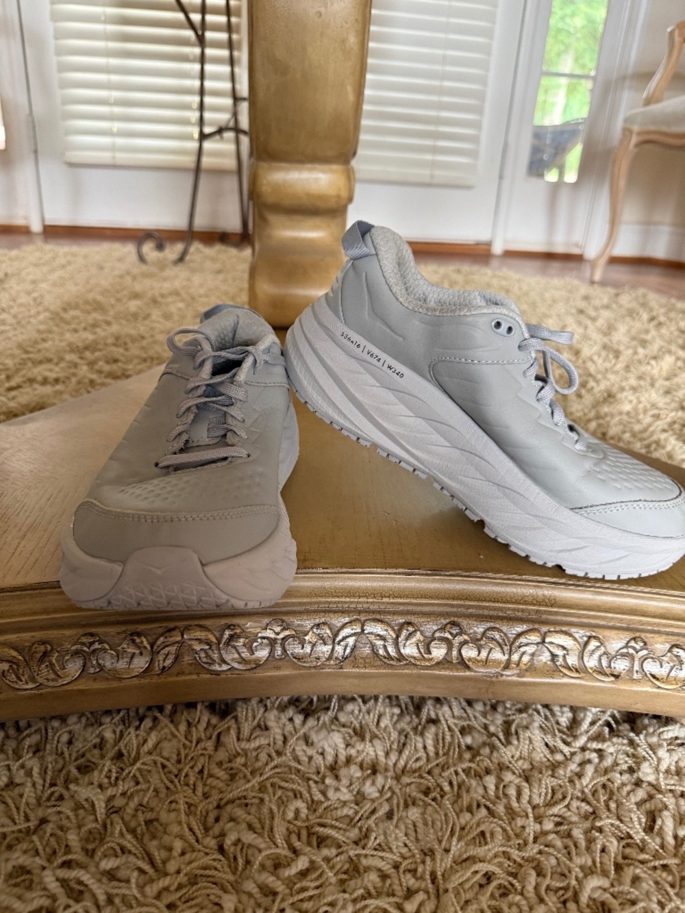 Hoka One One Bondi SR Shoes Womens Size 7.5 Gray Slip Resistant